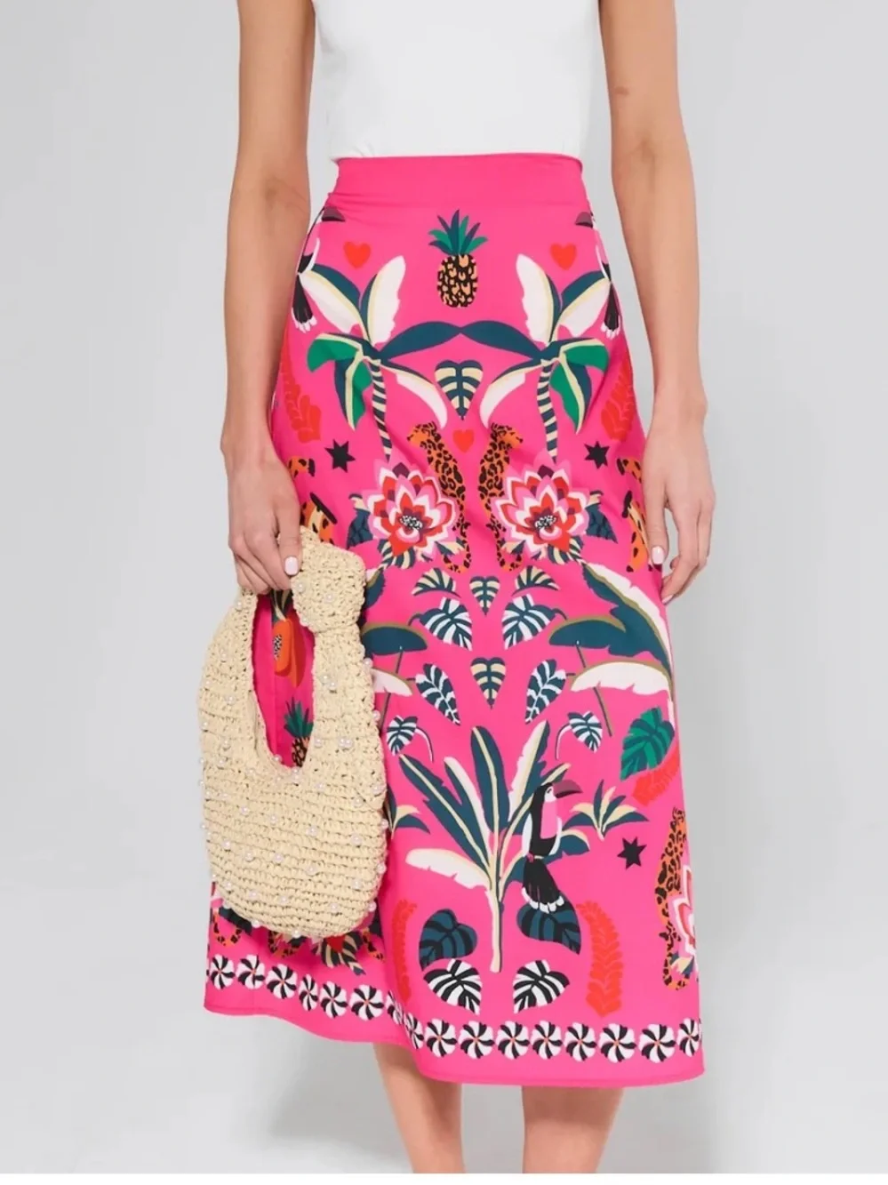 NWT Avara Pink Printed Mini Skirt S - Picture 3 of 5